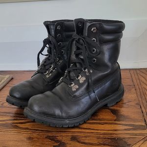 Timberland black leather combat boots